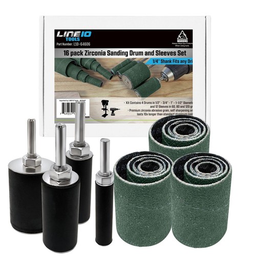 16pk sanding drum and sleeves - and,